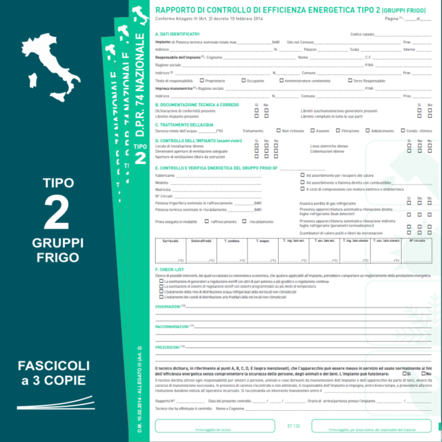 ET132-FA RAPPORTI DI CONTROLLO NAZIONALI TIPO 2 IN FASCICOLI A 3 COPIE