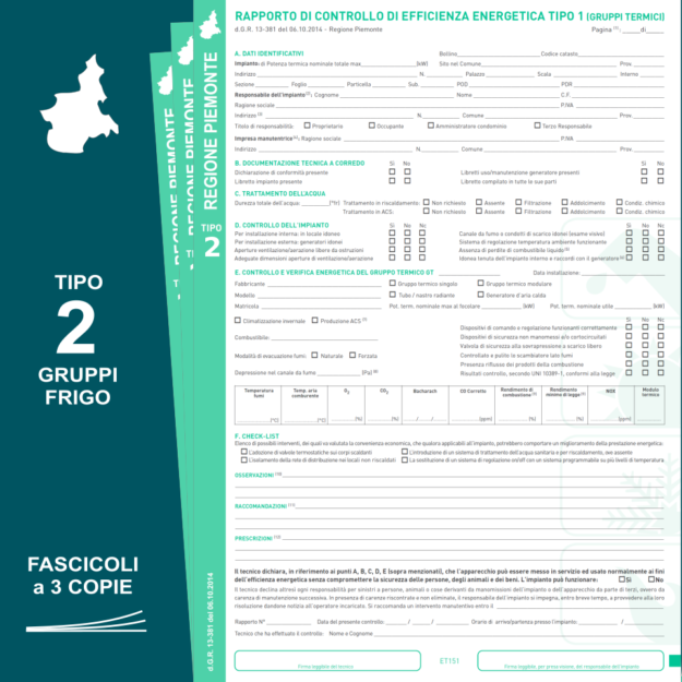 ET152-BLS BLOCCO 25 RAPPORTI DI CONTROLLO PIEMONTE TIPO 2