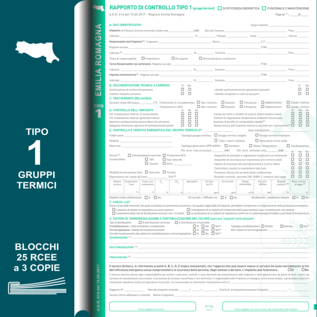 ET154-BLS BLOCCO 25 RAPPORTI DI CONTROLLO EMILIA ROMAGNA TIPO 1