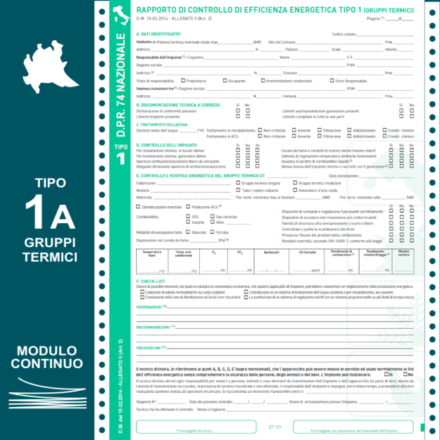 ET133-MC RAPPORTI DI CONTROLLO IN MOD. CONT. A 3 COPIE LOMBARDIA TIPO 1A