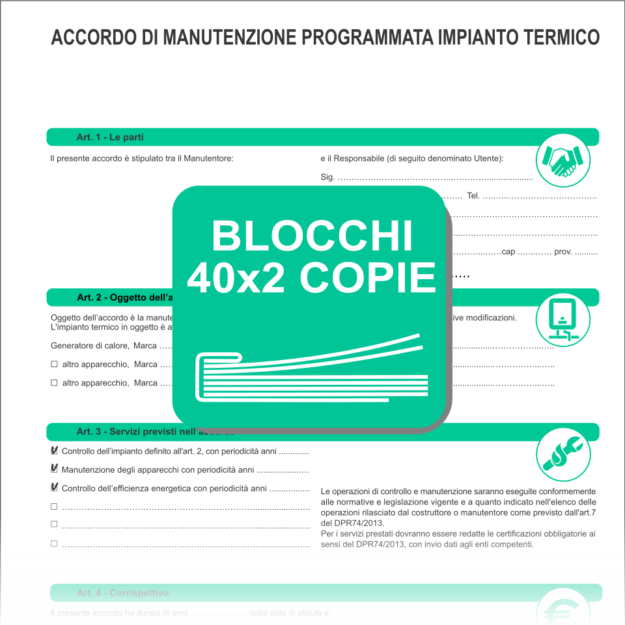 ET195-BLS BLOCCO DA 40 ACCORDI DI MANUTENZIONE