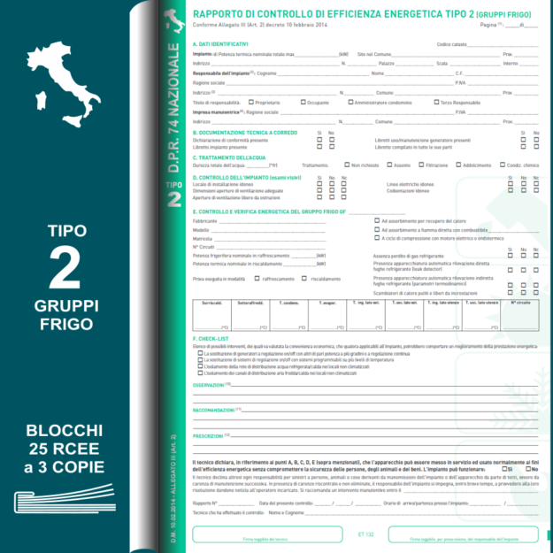 ET132-BLS RAPPORTI DI CONTROLLO NAZIONALI TIPO 2 IN BLOCCHI DA 25