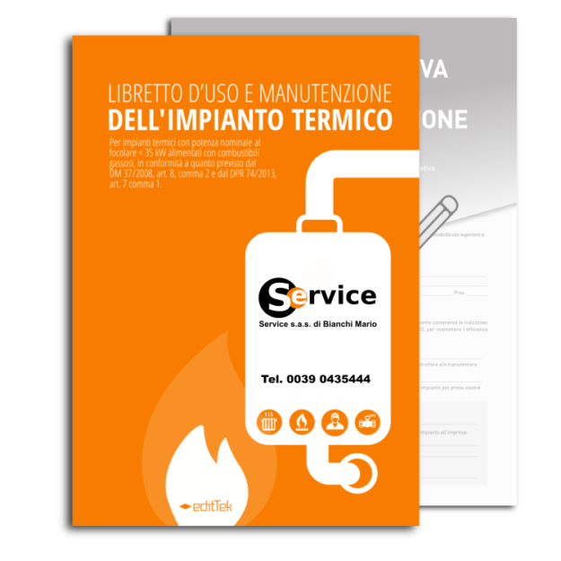 ET159C LIBRETTO D'USO E MANUTENZIONE PER IMPIANTI GAS CON SCHEDA COPIATIVA (Personalizzato)