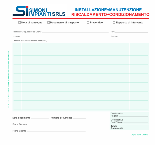 ET339 RAPPORTI "MULTIUSO" COMPLETAMENTE PERSONALIZZABILI