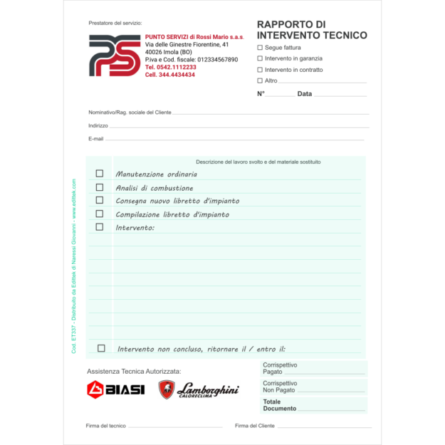 ET327P RAPPORTI DI INTERVENTO 150x210 PERSONALIZZATI COL